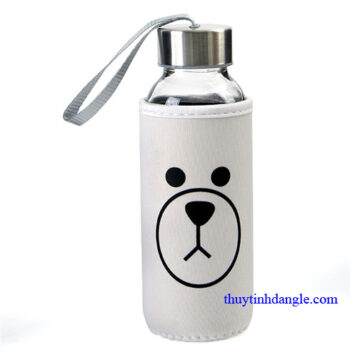 Chai thủy tinh tròn 300ml nắp dây xách chai dây thủy tinh 300ml