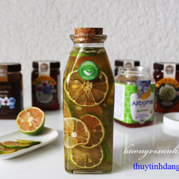 Chai thủy tinh vuông nút gỗ ép 350ml chai thủy tinh vuông 350ml nút gỗ ép