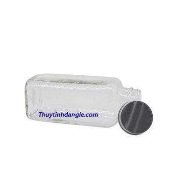 Chai thủy tinh vuông 350ml nắp nhựa 350nhom1